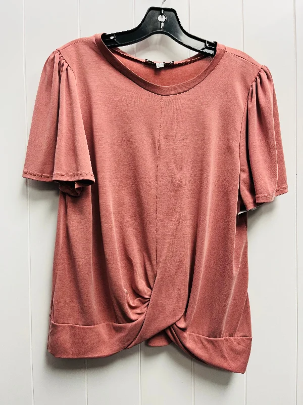 Top Short Sleeve By Green Envelope In Mauve, Size: Xl