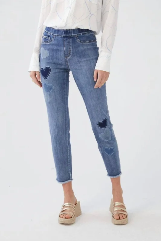 Pull-On Pencil Ankle Jeans In Medium Wash