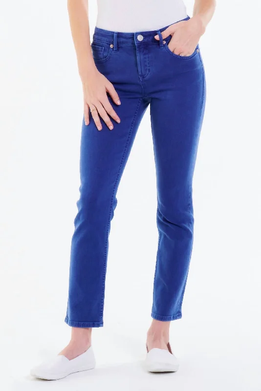 Blaire Slim Straight Denim In Nautical Blue