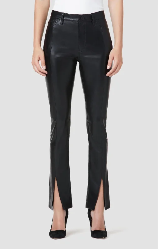 Barbara Beauty Hw Straight Ankle Split Hem Jean In Black