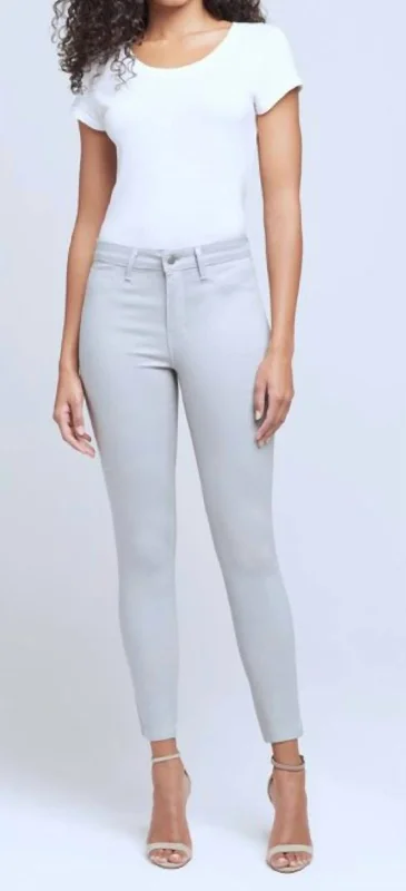 Margot High Rise Coated Skinny Denim Jean In Gris