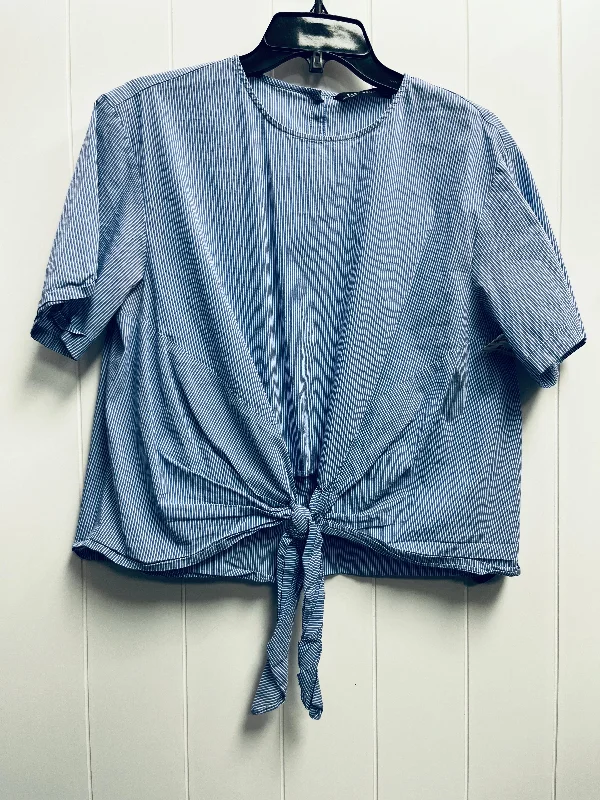 Top Short Sleeve By Zara Women In Blue, Size: L