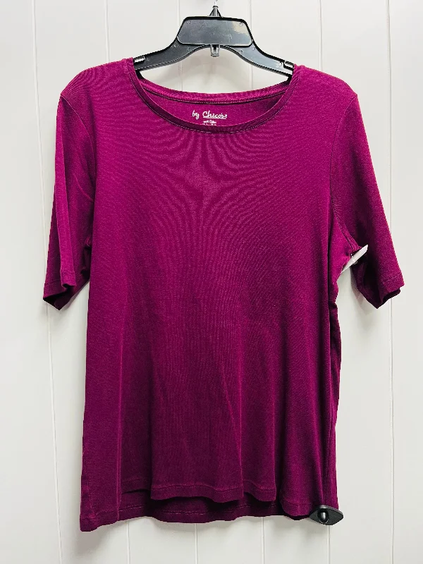 Top Short Sleeve Basic By Chicos In Purple, Size: L