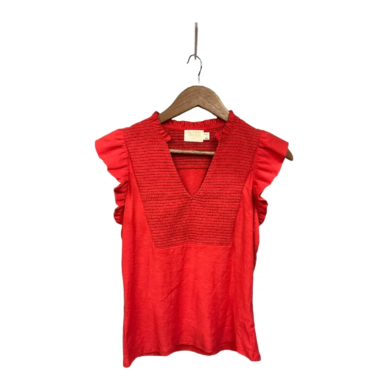 Top Sleeveless By Nation In Red, Size: S