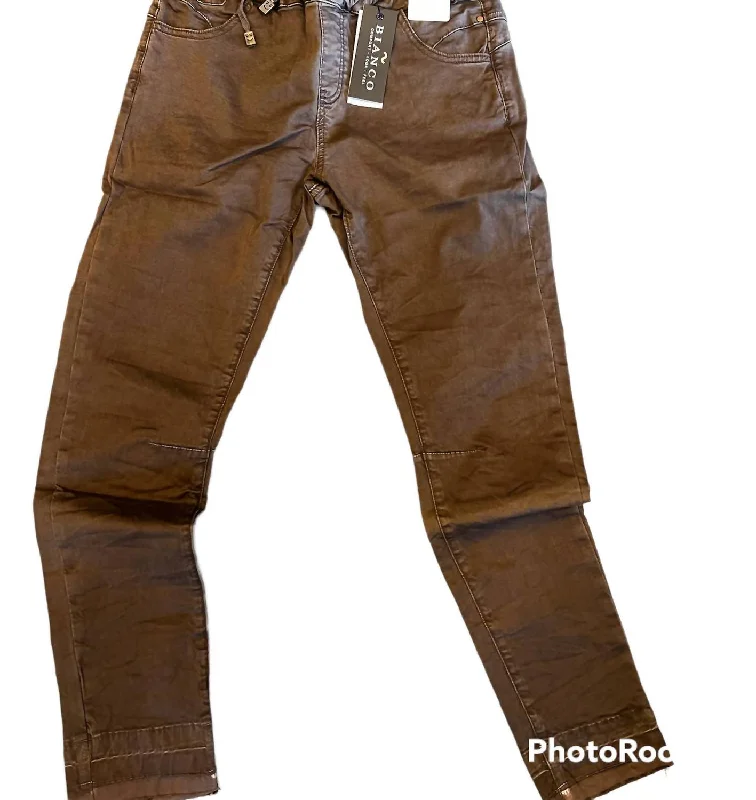 Pull On Jeans In Brown