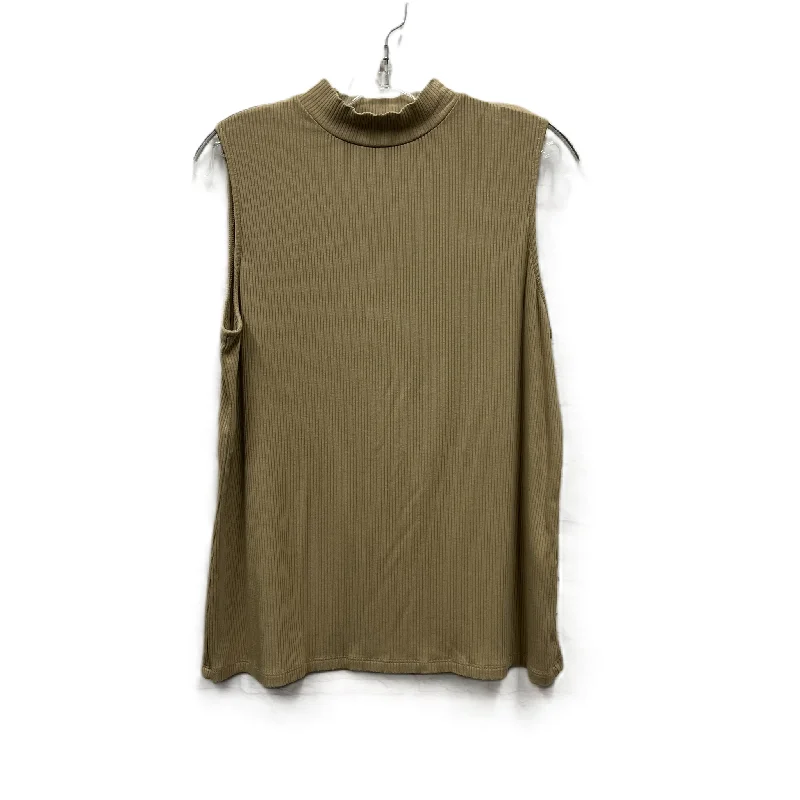 Top Sleeveless By Chicos In Tan, Size: L