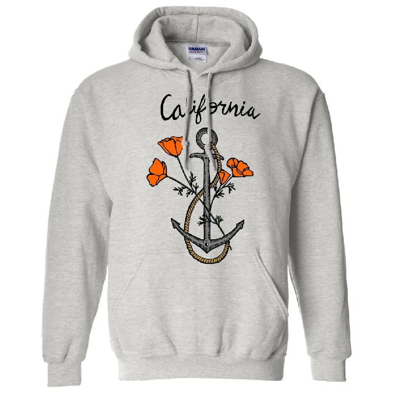 California Anchor Poppies Sweatshirt Hoodie