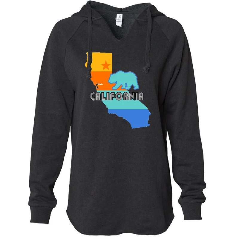 California Bear State Stripes Women's Soft Hooded Pullover