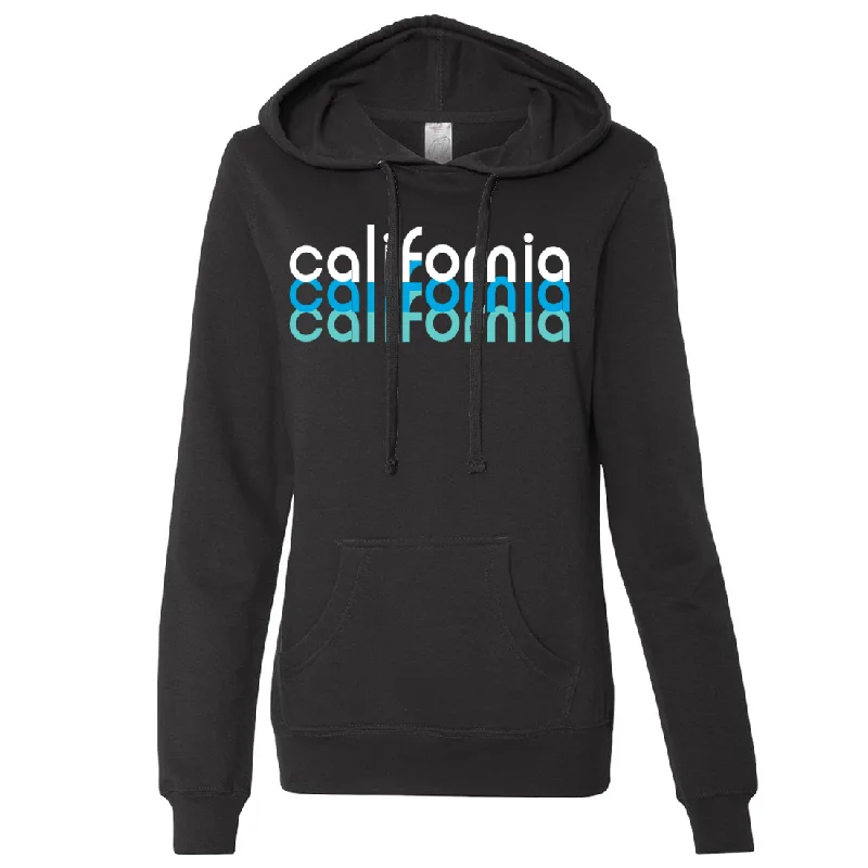 California Cool Stacked Ladies Lightweight Fitted Hoodie