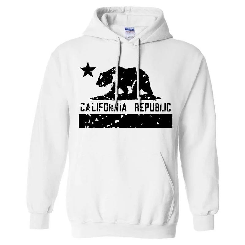 California Flag Black Print Silhouette Sweatshirt Hoodie