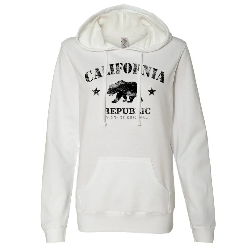 California Republic Vintage Original Ladies Lightweight Fitted Hoodie