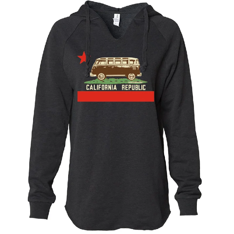 California Republic Vintage Van Women's Soft Hooded Pullover