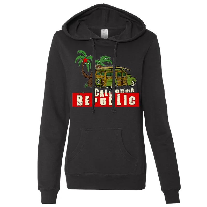 California Republic Woody Ladies Lightweight Fitted Hoodie