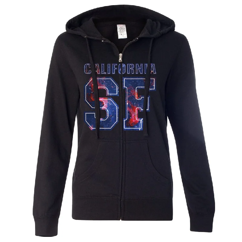 California SF Nebula Ladies Lightweight Fitted Zip-Up Hoodie