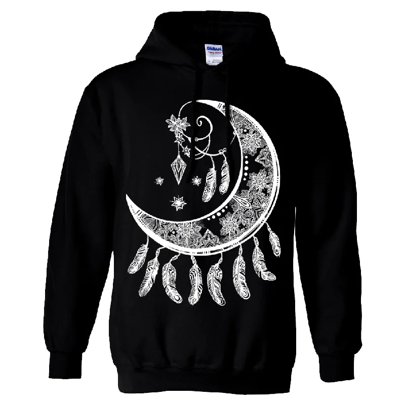 Crescent Moon Dreamcatcher White Sweatshirt Hoodie