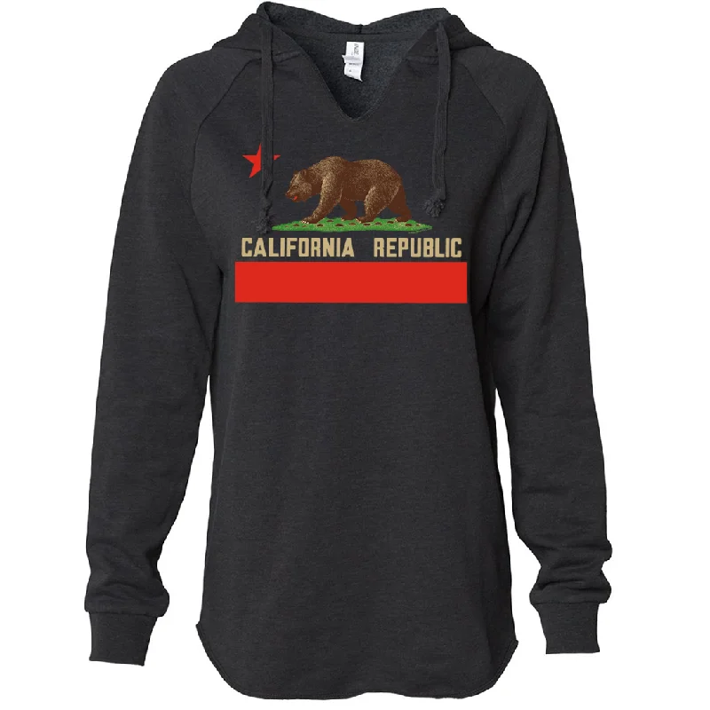 Don Pimentel California Republic Bear Flag Women's Soft Hooded Pullover