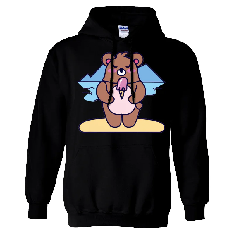 Kawaii Grizzly Bear Eating Ice Cream Sweatshirt Hoodie