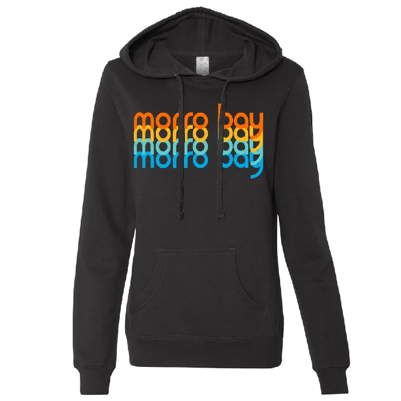 Morro Bay Stacked Ladies Lightweight Fitted Hoodie