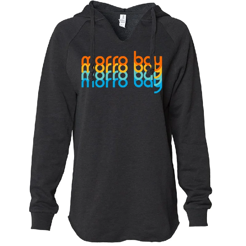 Morro Bay Stacked Women's Soft Hooded Pullover