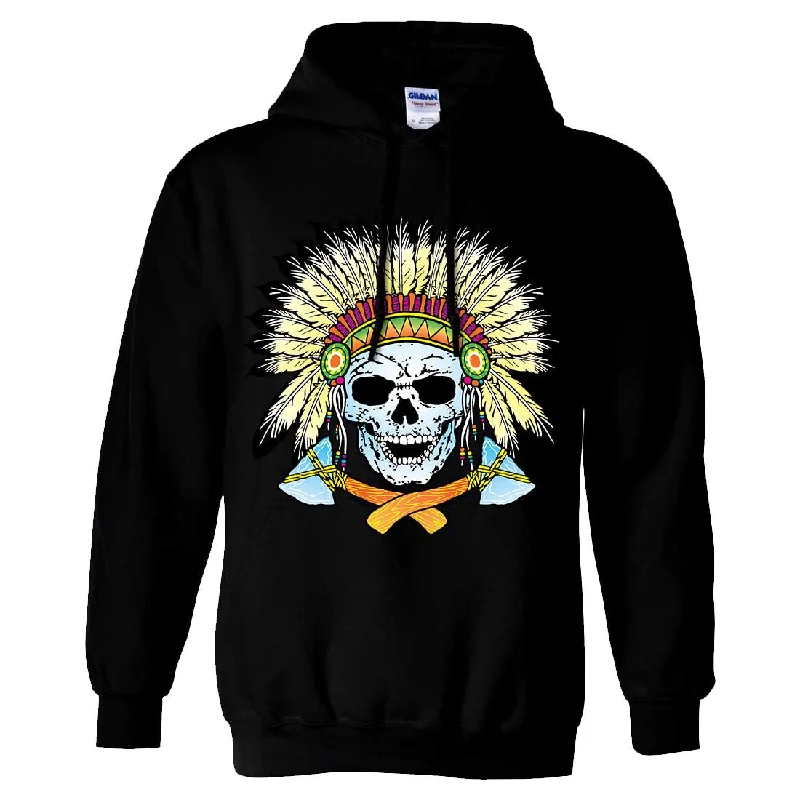 Native American Indian Skeleton Tomahawk Chief Sweatshirt Hoodie