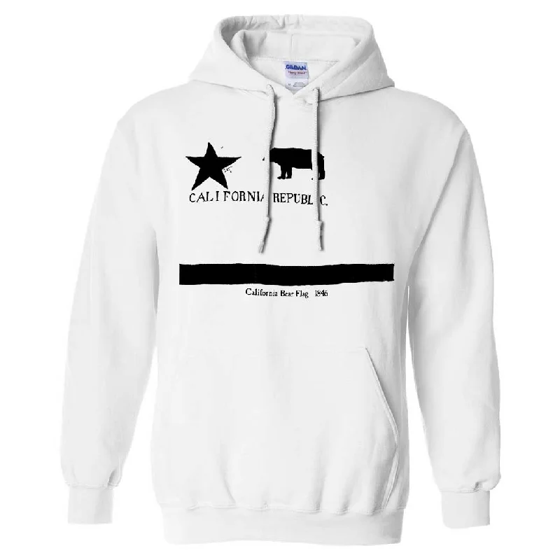 Old California Bear Flag 1846 Black Print Sweatshirt Hoodie