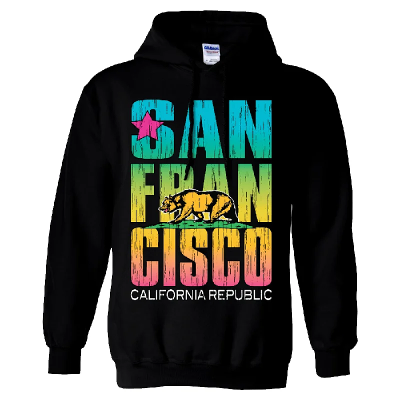 San Francisco California Neon Rainbow Sweatshirt Hoodie