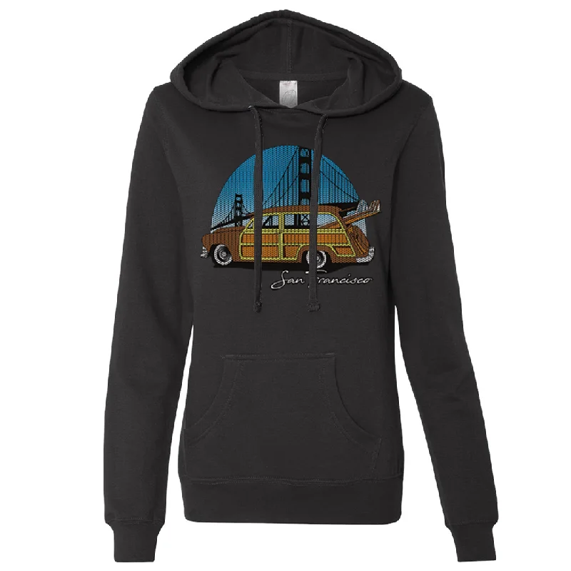 San Francisco Knit Style Woody Ladies Lightweight Fitted Hoodie