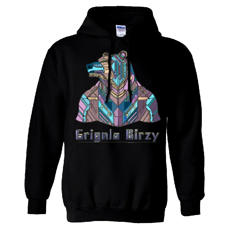 Stained Glass Cyborg Grizzly Bear Sweatshirt Hoodie