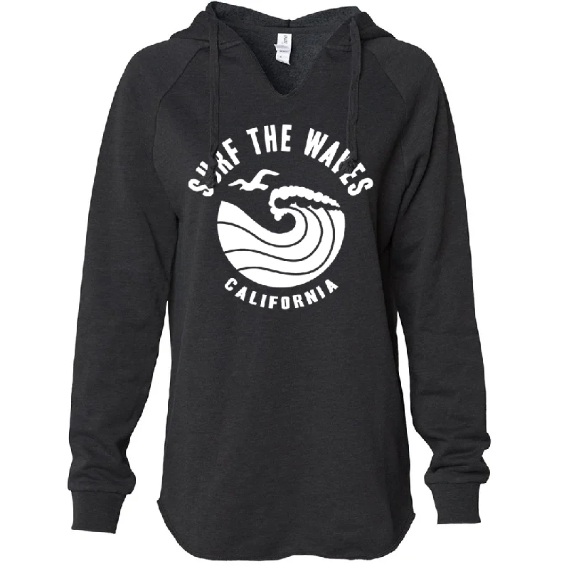 Surf The Waves Women's Soft Hooded Pullover