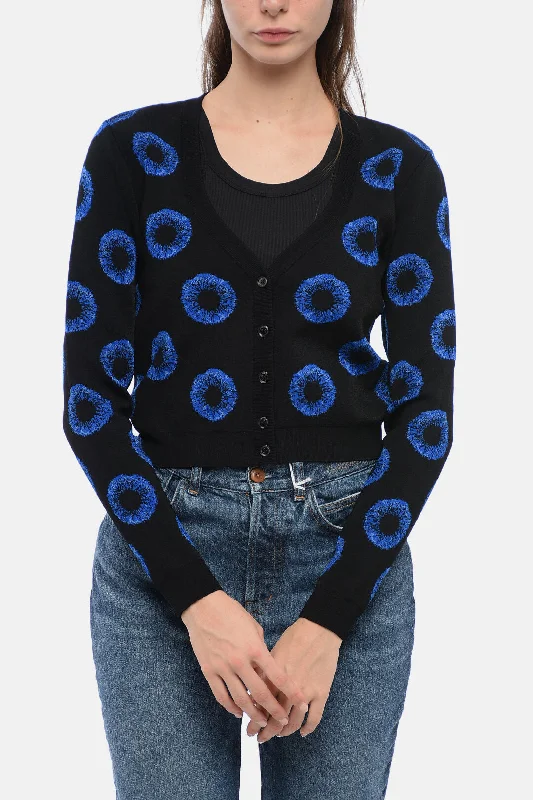 Alexander McQueen Viscose Blend EYE Crop Cardigan