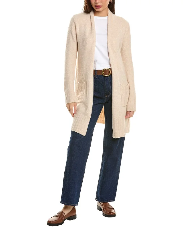 Bobeau Open Front Wool-Blend Cardigan