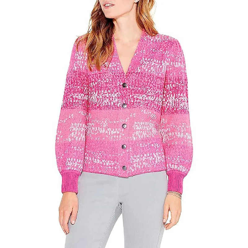 Confetti Womens Knit Button-Down Cardigan Sweater