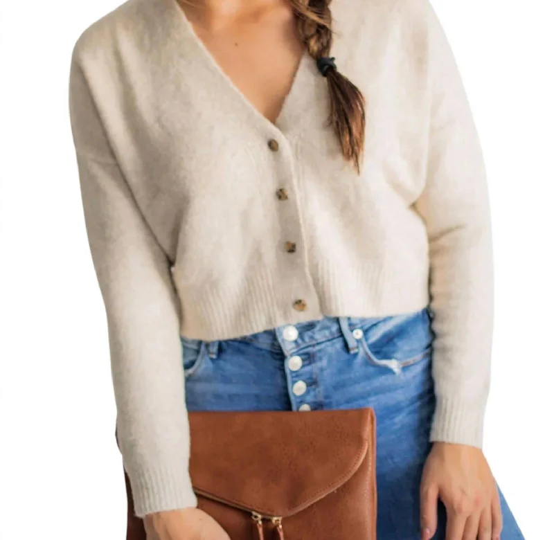 Kira Knit Cardigan In Oatmeal