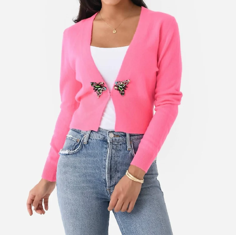 Pismo Beach Cardigan In Hot Pink