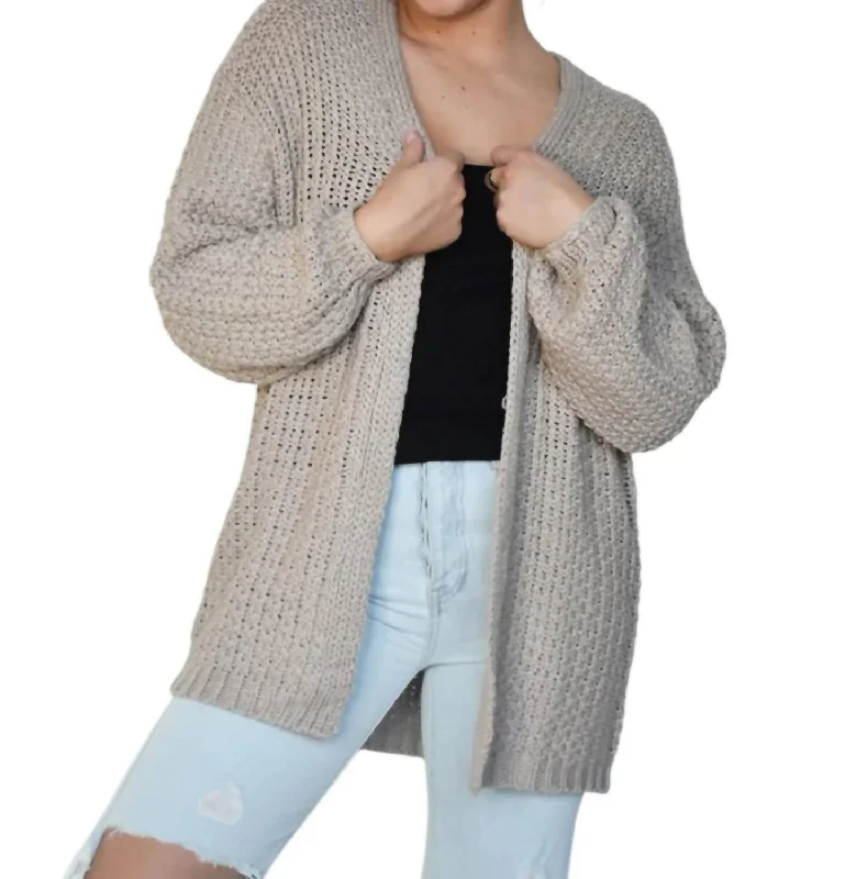 Rayne Slouchy Cardigan In Grey