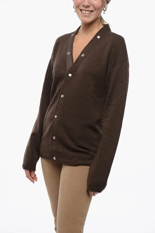 Rick Owens LUXOR Wool Cardigan with Button Detail