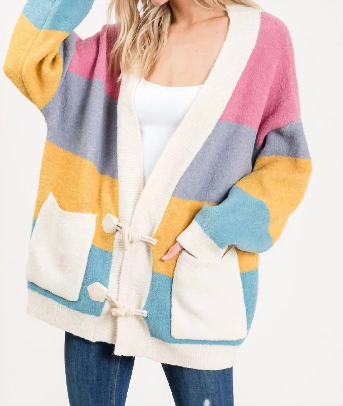 Stripe It While It's Hot Sweater In Multi