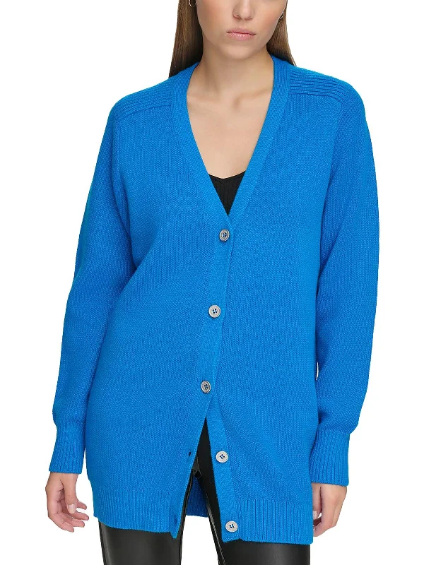 Womens Button-Down Tunic Cardigan Sweater