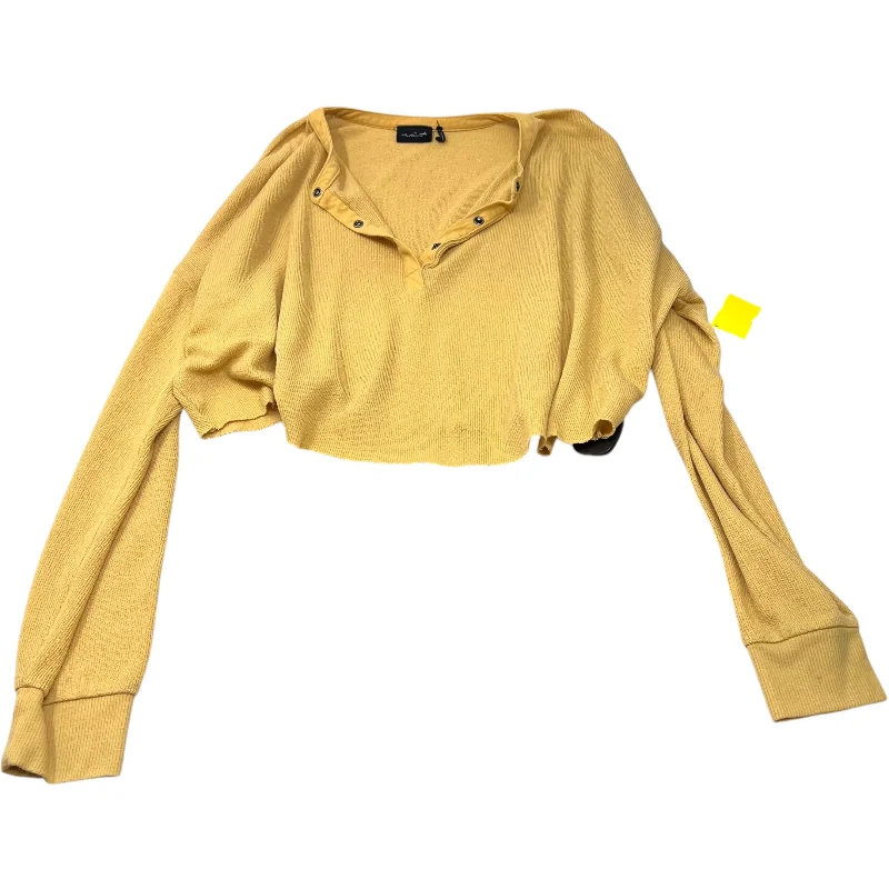 Top Long Sleeve Basic By Urban Outfitters In Yellow, Size: L