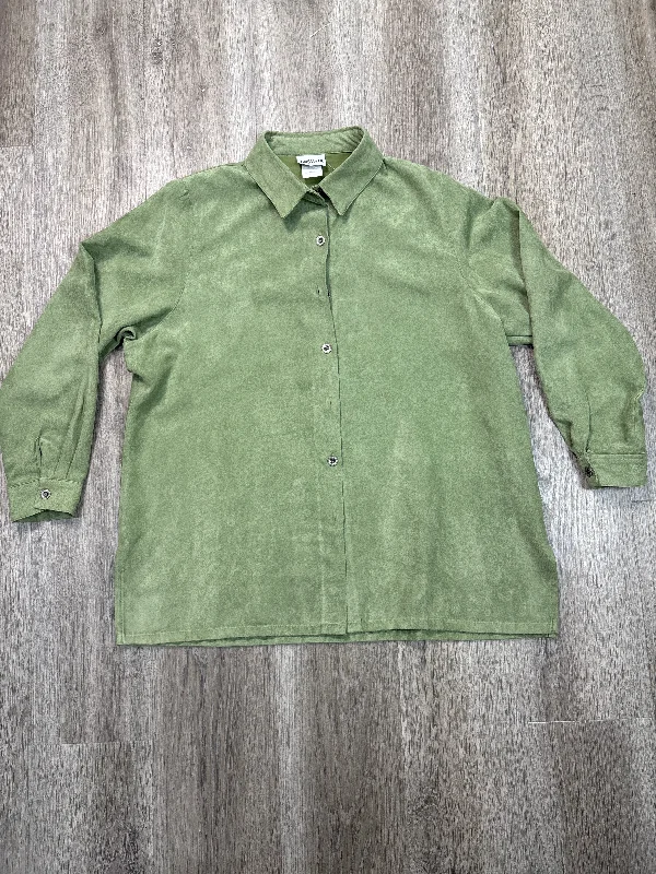 Top Long Sleeve By Bon Worth In Green, Size: L