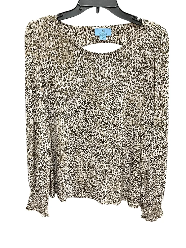 Top Long Sleeve By Cece In Animal Print, Size: M