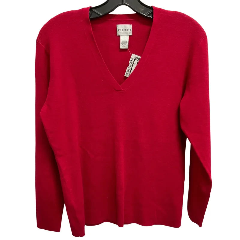 Top Long Sleeve By Chicos In Red, Size: M