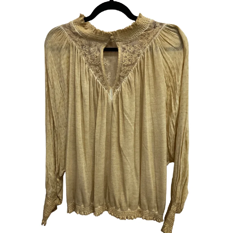 Top Long Sleeve By Clothes Mentor In Gold, Size: Xl