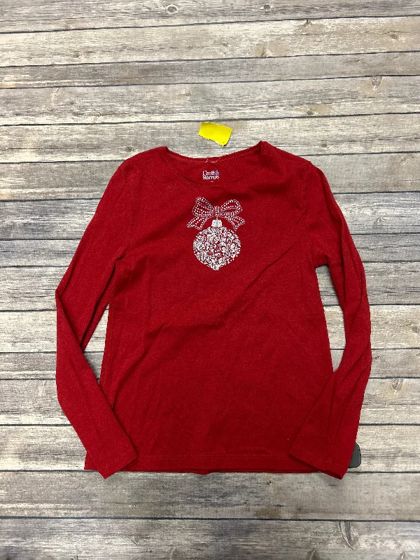 Top Long Sleeve By Croft And Barrow In Red, Size: Xs