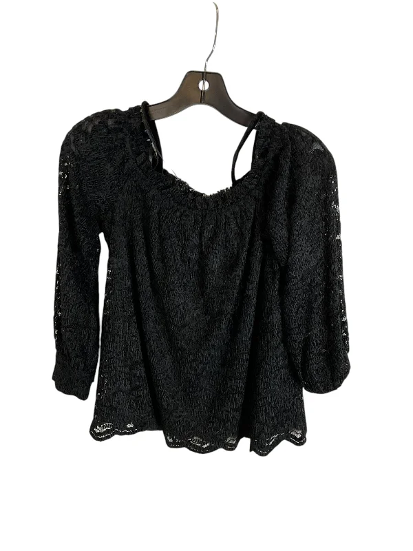 Top Long Sleeve By Eri + Ali In Black, Size: Xs