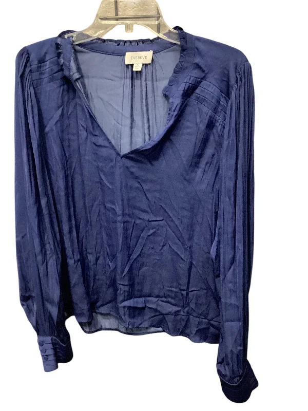 Top Long Sleeve By Evereve In Blue, Size: Xl