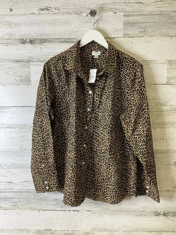 Top Long Sleeve By J. Crew In Animal Print, Size: Xxl