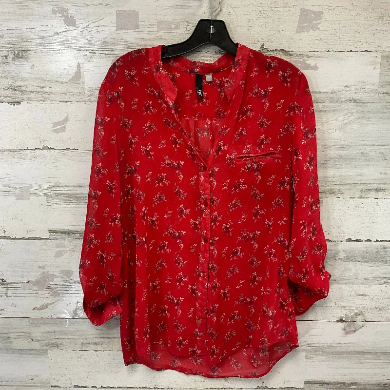 Top Long Sleeve By Kut In Red, Size: L