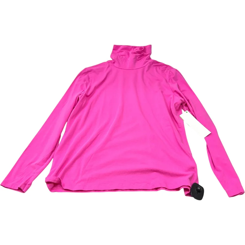 Top Long Sleeve By Lands End In Pink, Size: Lp