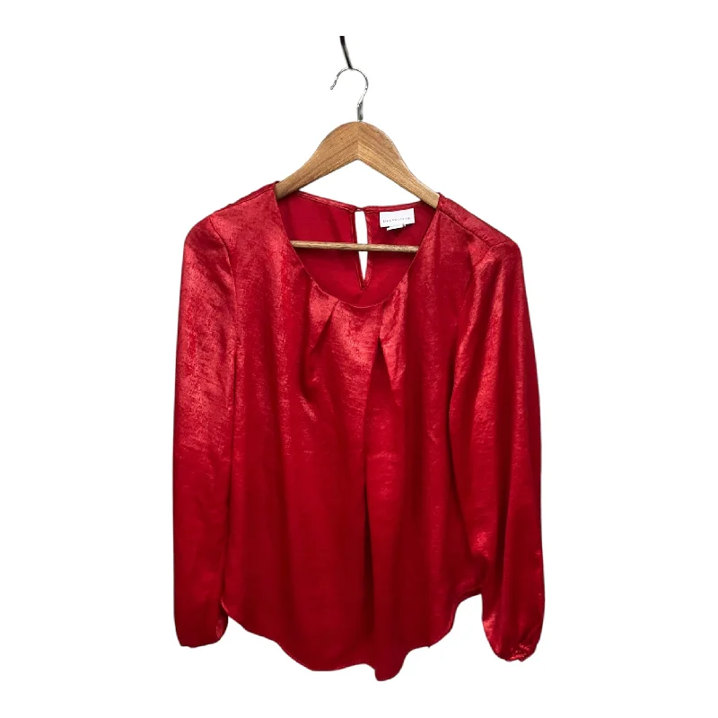 Top Long Sleeve By Liz Claiborne In Red, Size: L